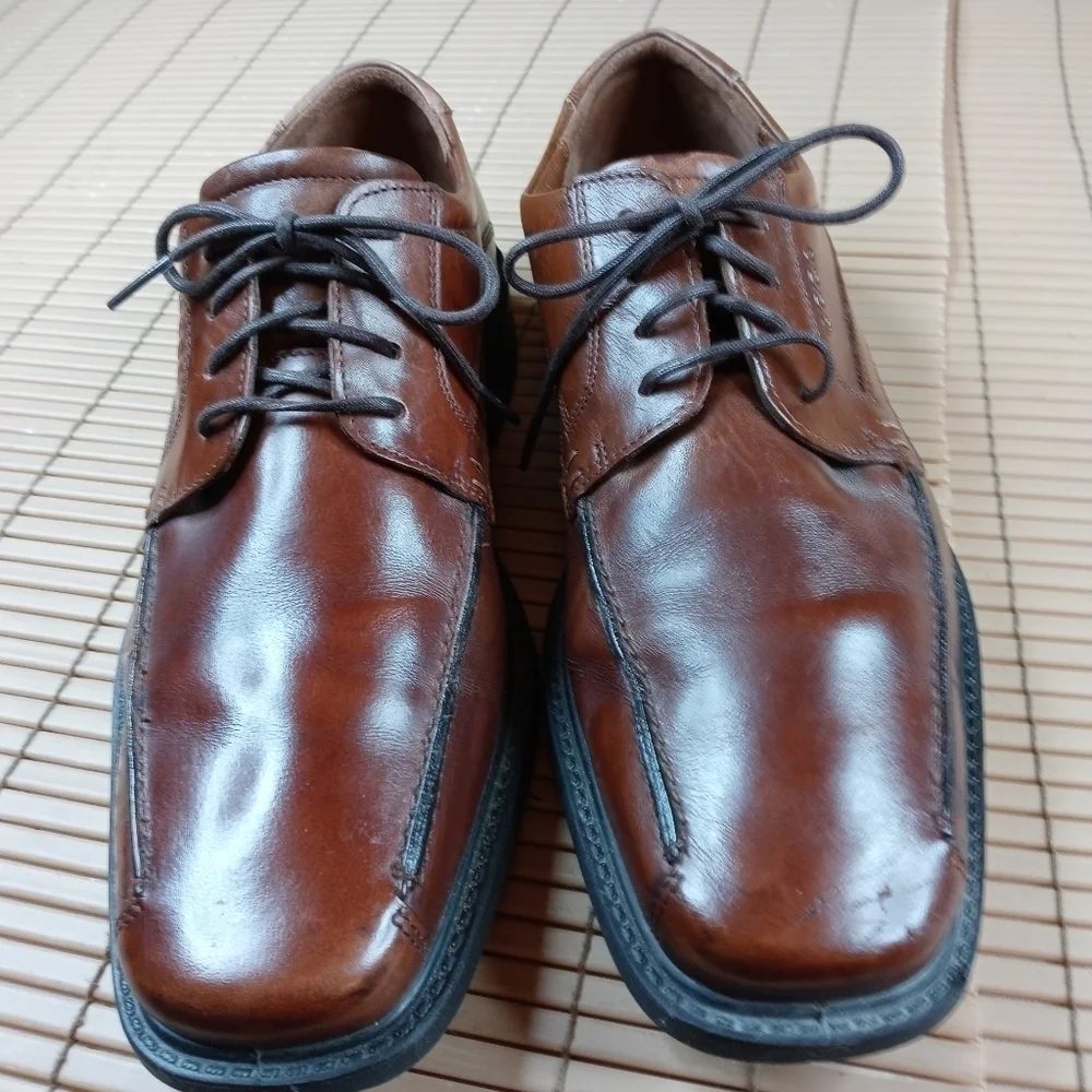 Ecco men's brown leather Oxford sz. Euro 43 US 10. Made in Slovakia 169.1pm